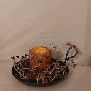 Rustic Candle Holder with Candle